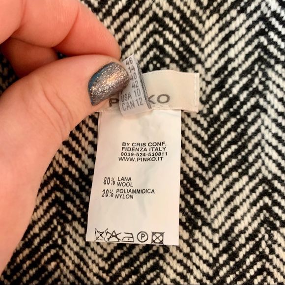 PINKO Herringbone Tweed Mini Skirt Size 10 Made in Italy - Picture 8 of 8